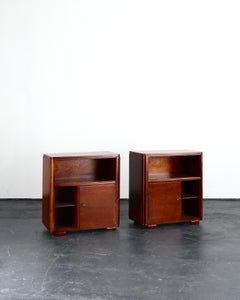 Pair Of Modernist Weimar Republic Walnut Bedsides/Nightstands