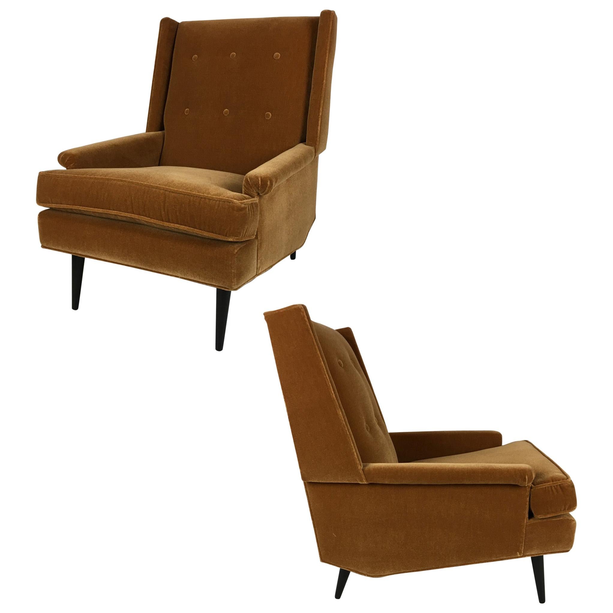Pair of Modernist Wing Chairs by Karpen of California