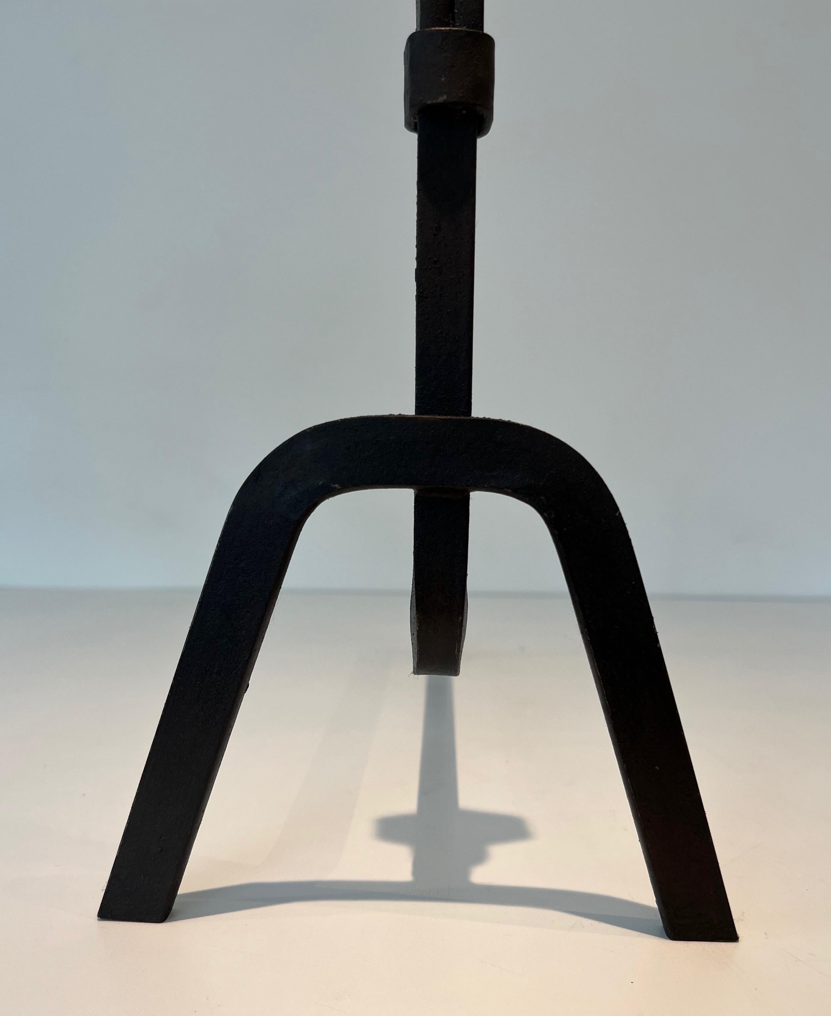 Paar modernistische schmiedeeiserne Androns im Angebot 10