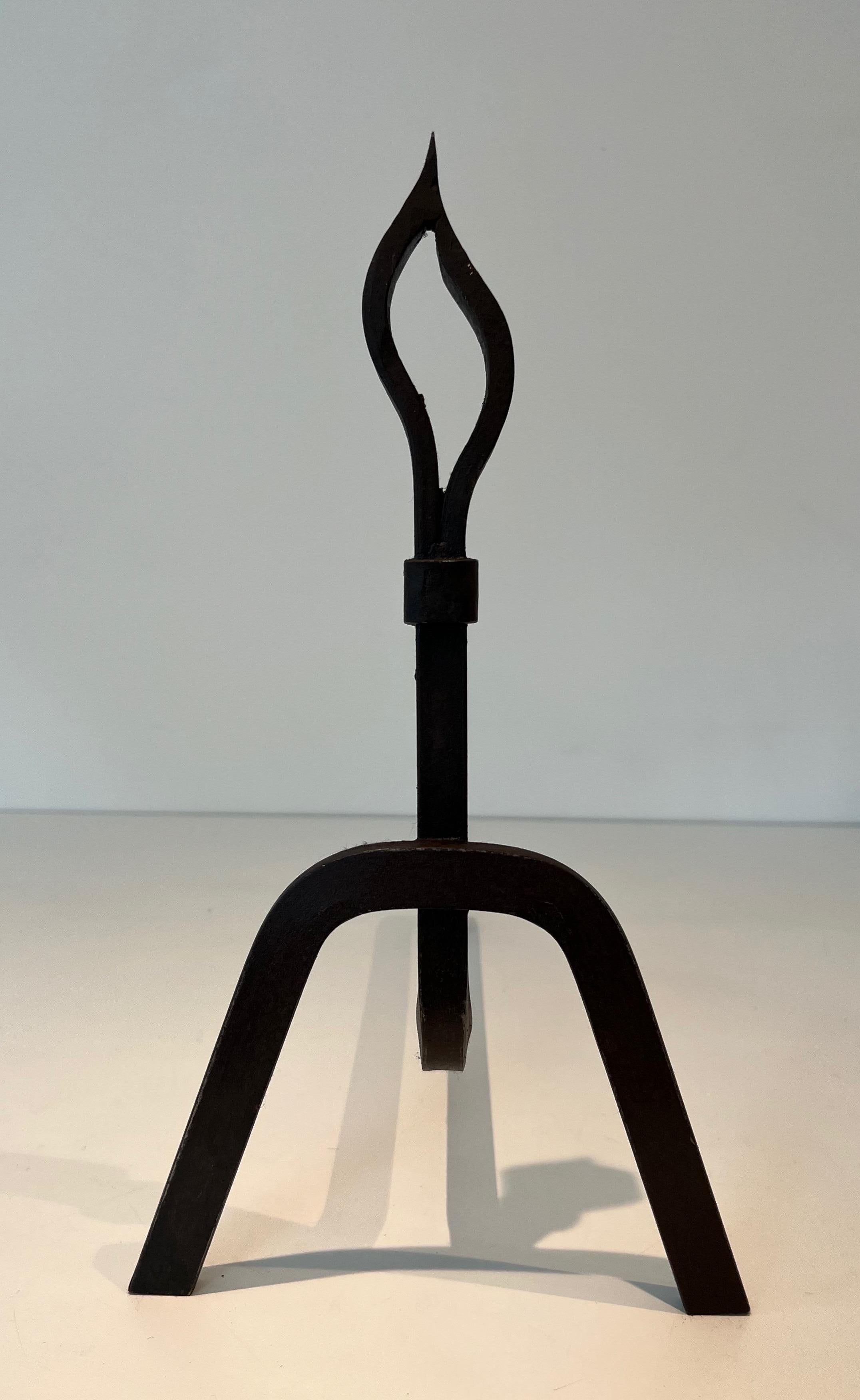 Paar modernistische schmiedeeiserne Androns im Angebot 1