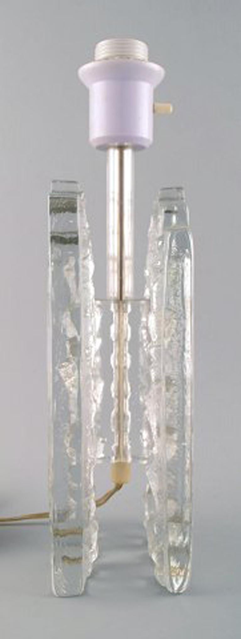 Pair of Modernistic Pukeberg Table Lamps in Art Glass, Swedish Design, 1960 In Good Condition In Copenhagen, DK