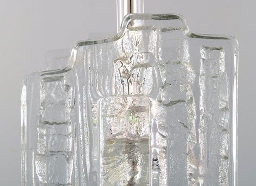 Mid-20th Century Pair of Modernistic Pukeberg Table Lamps in Art Glass, Swedish Design, 1960