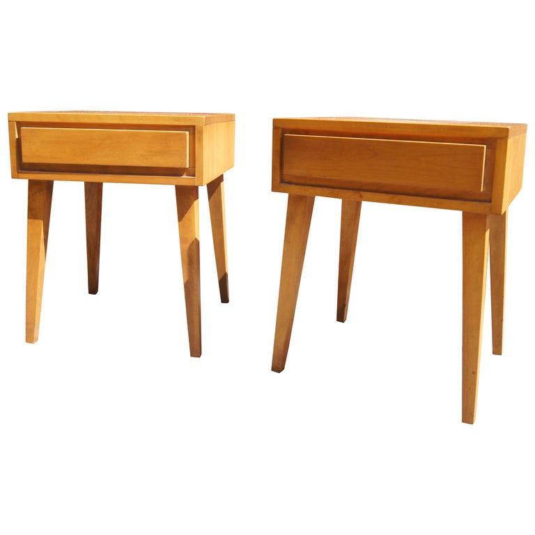 Pair Of Modernmates Birch Nightstand By Leslie Diamond For Conant