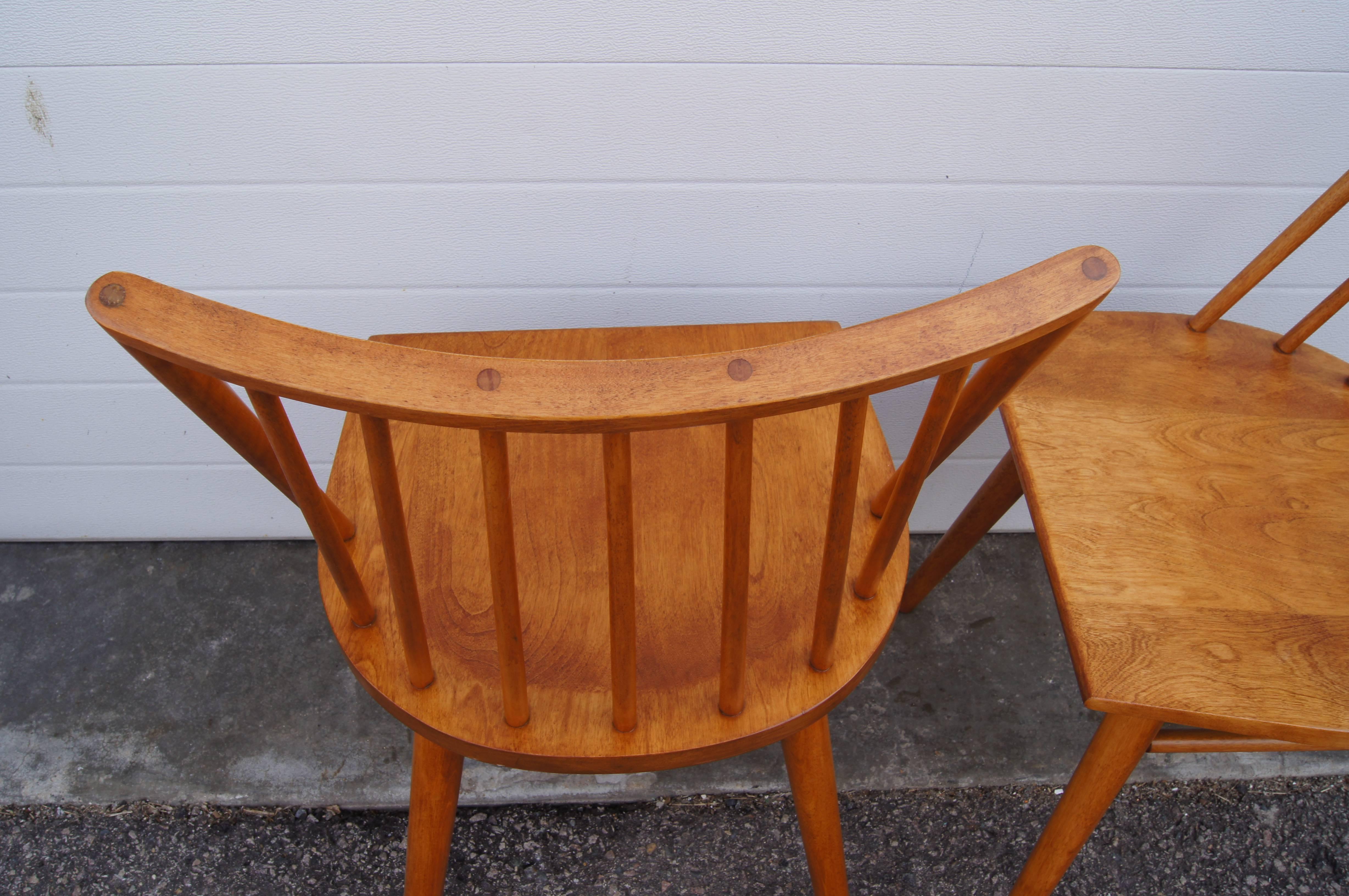 Paire de chaises d'appoint Modernmates en bouleau par Leslie Diamond pour Conant Ball Excellent état à Dorchester, MA