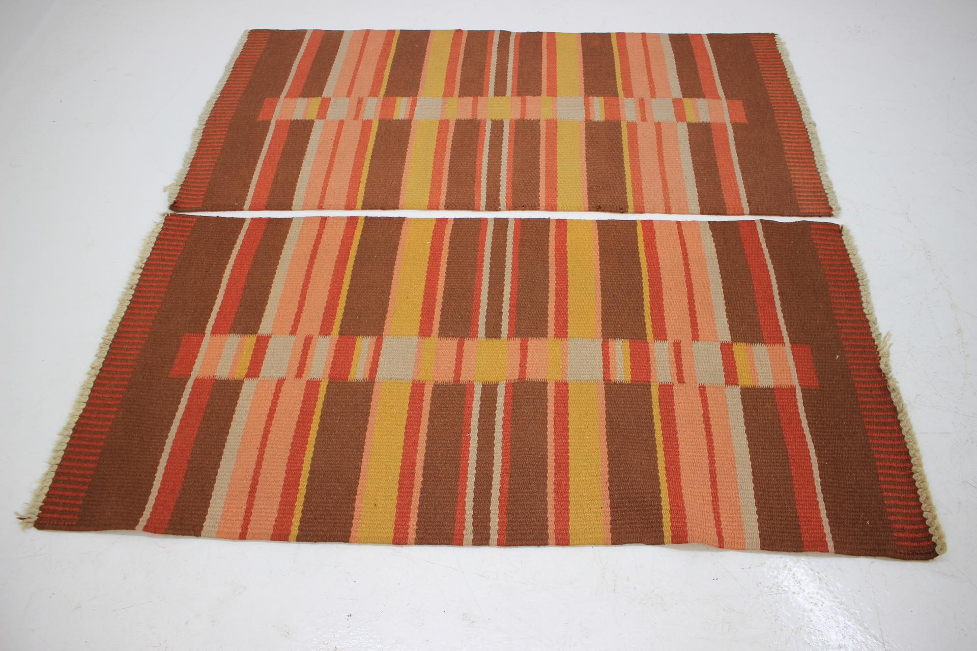 Mid-Century Modern Pair of Modernsit Geometric Antonín Kybal Small Carpets/Rugs, 1950s