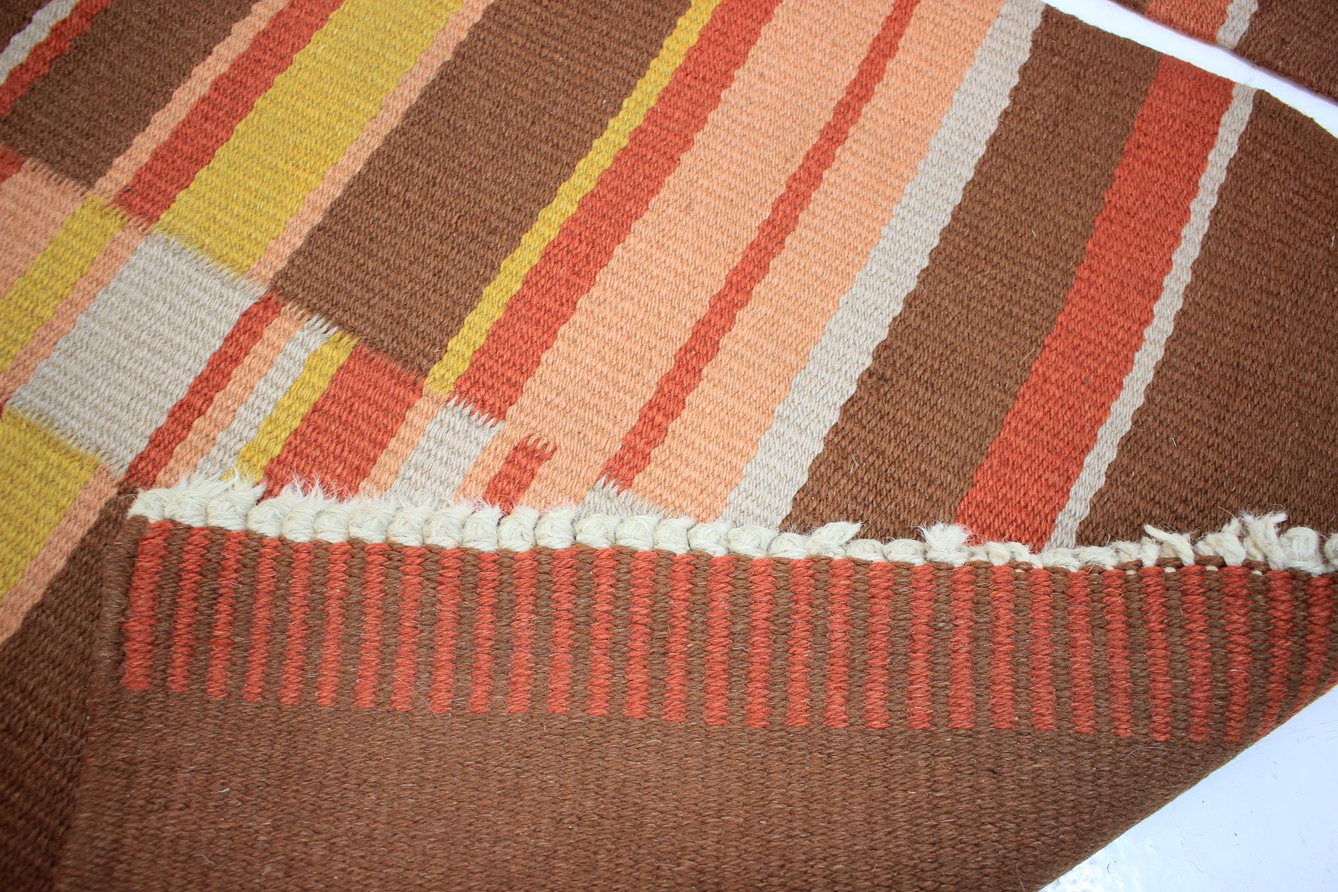 Mid-20th Century Pair of Modernsit Geometric Antonín Kybal Small Carpets/Rugs, 1950s