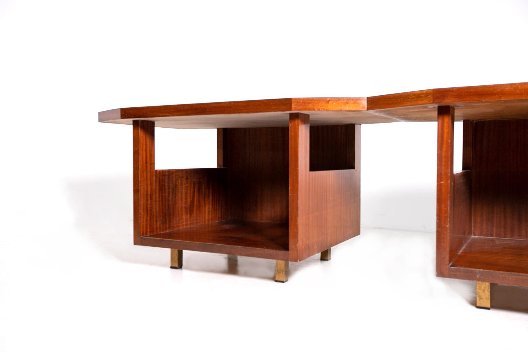 Mid-Century Modern Pair of Modular Consoles by Vito Sangirardi for Pallante Store, Bari Italy 1950s For Sale