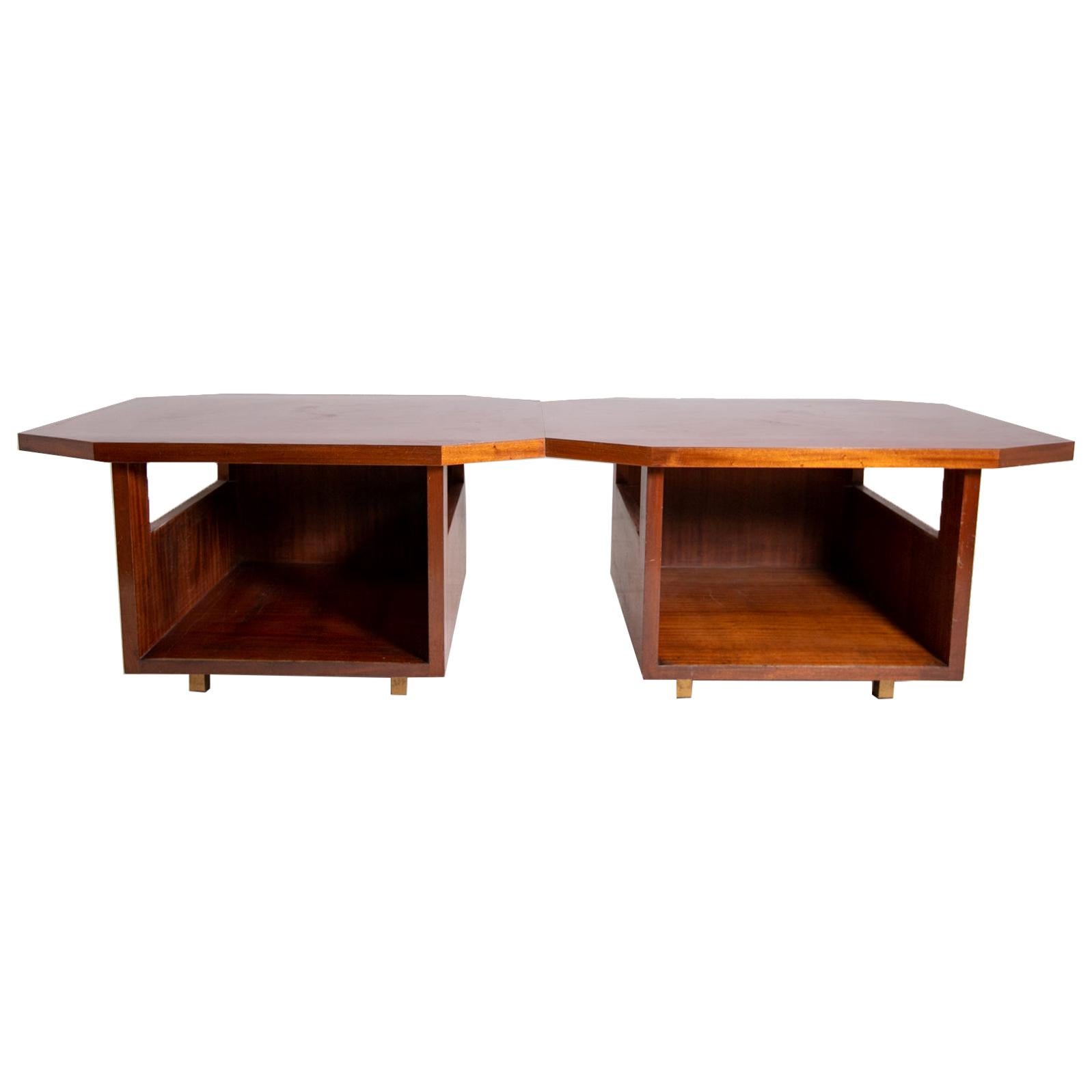 Pair of Modular Consoles by Vito Sangirardi for Pallante Store, Bari Italy 1950s For Sale