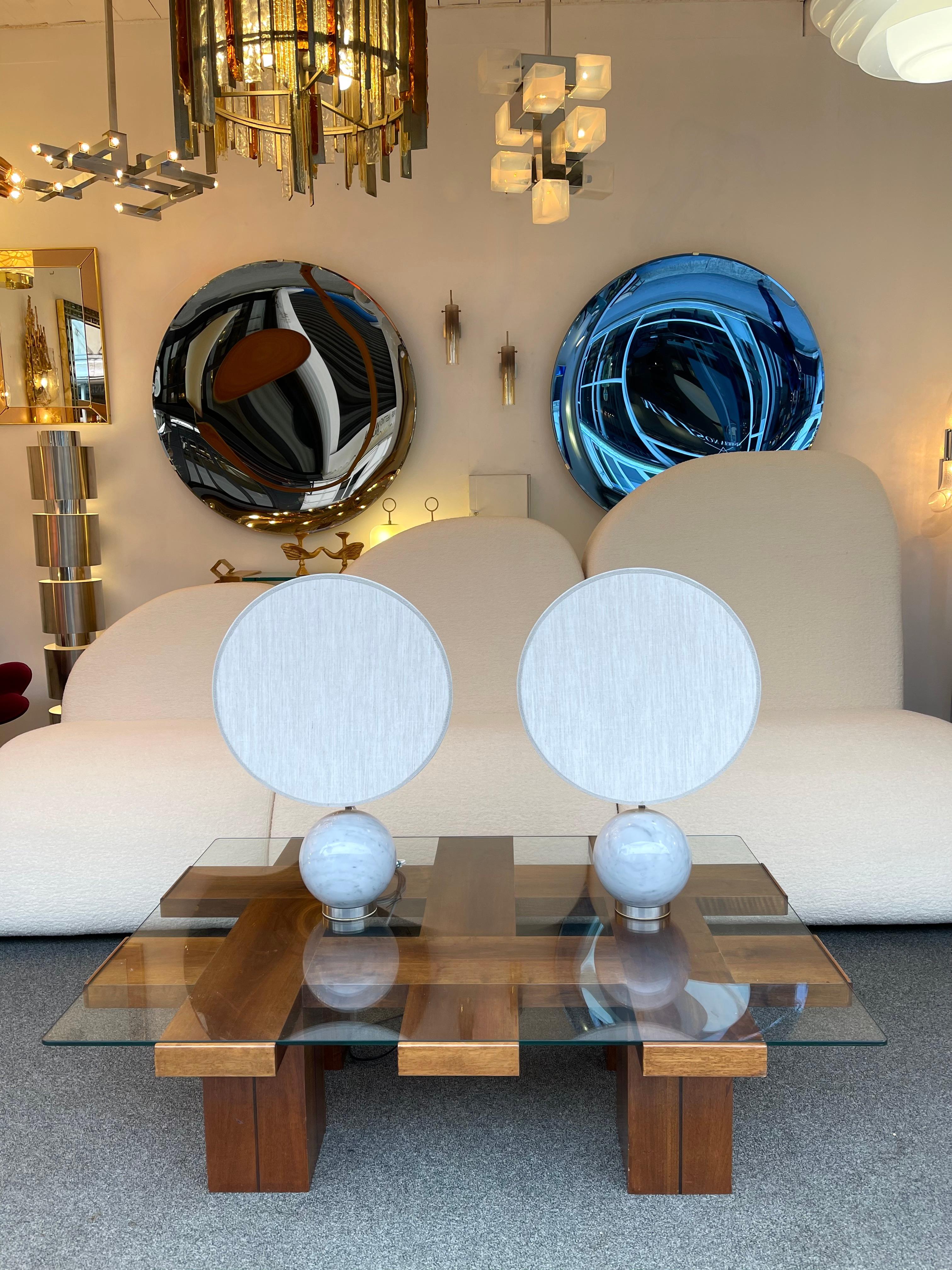 Pair of Modular Marble Ball Lamps by 3 Luci. Italy, 1970s 4