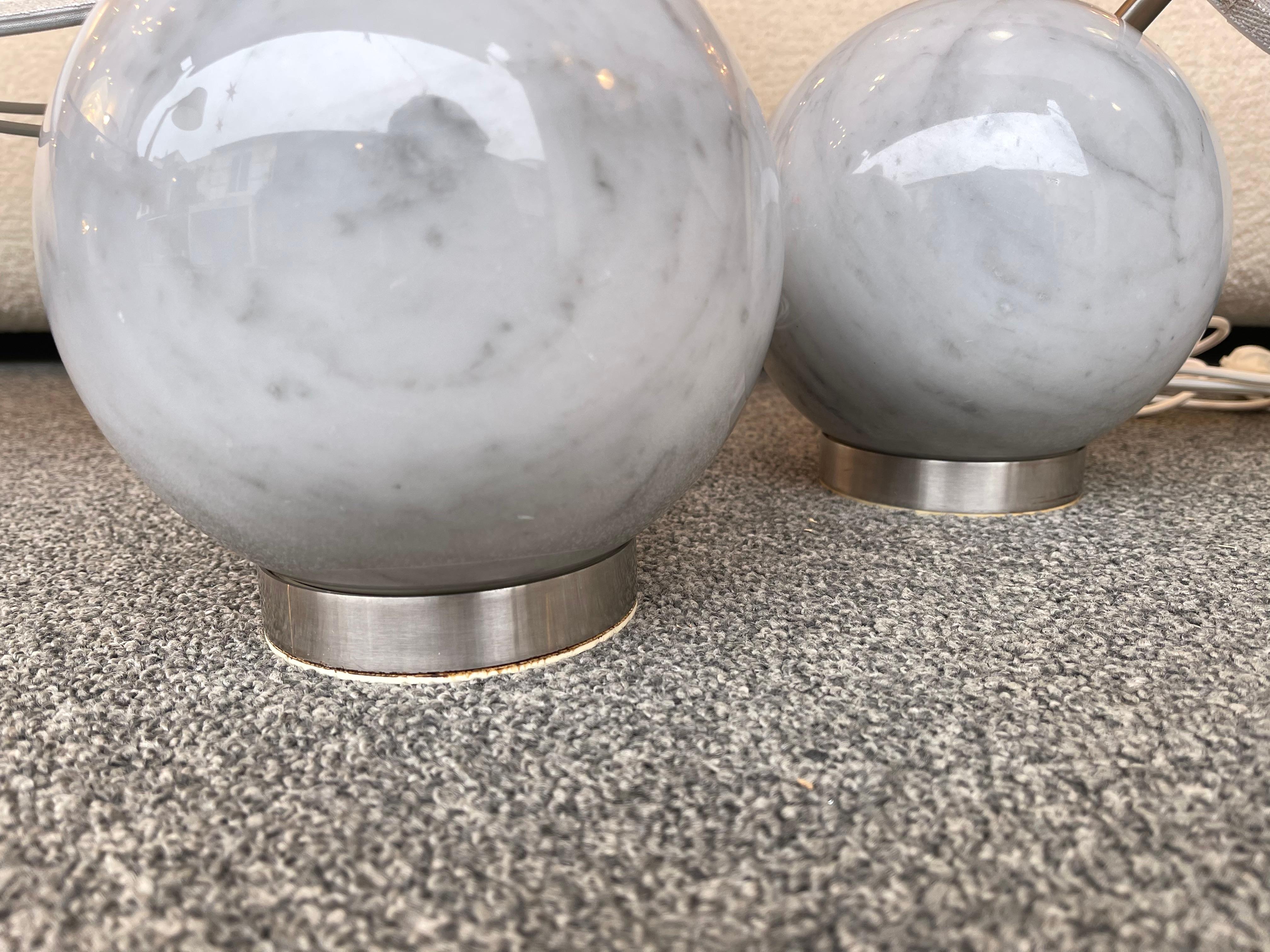 Pair of Modular Marble Ball Lamps by 3 Luci. Italy, 1970s 5