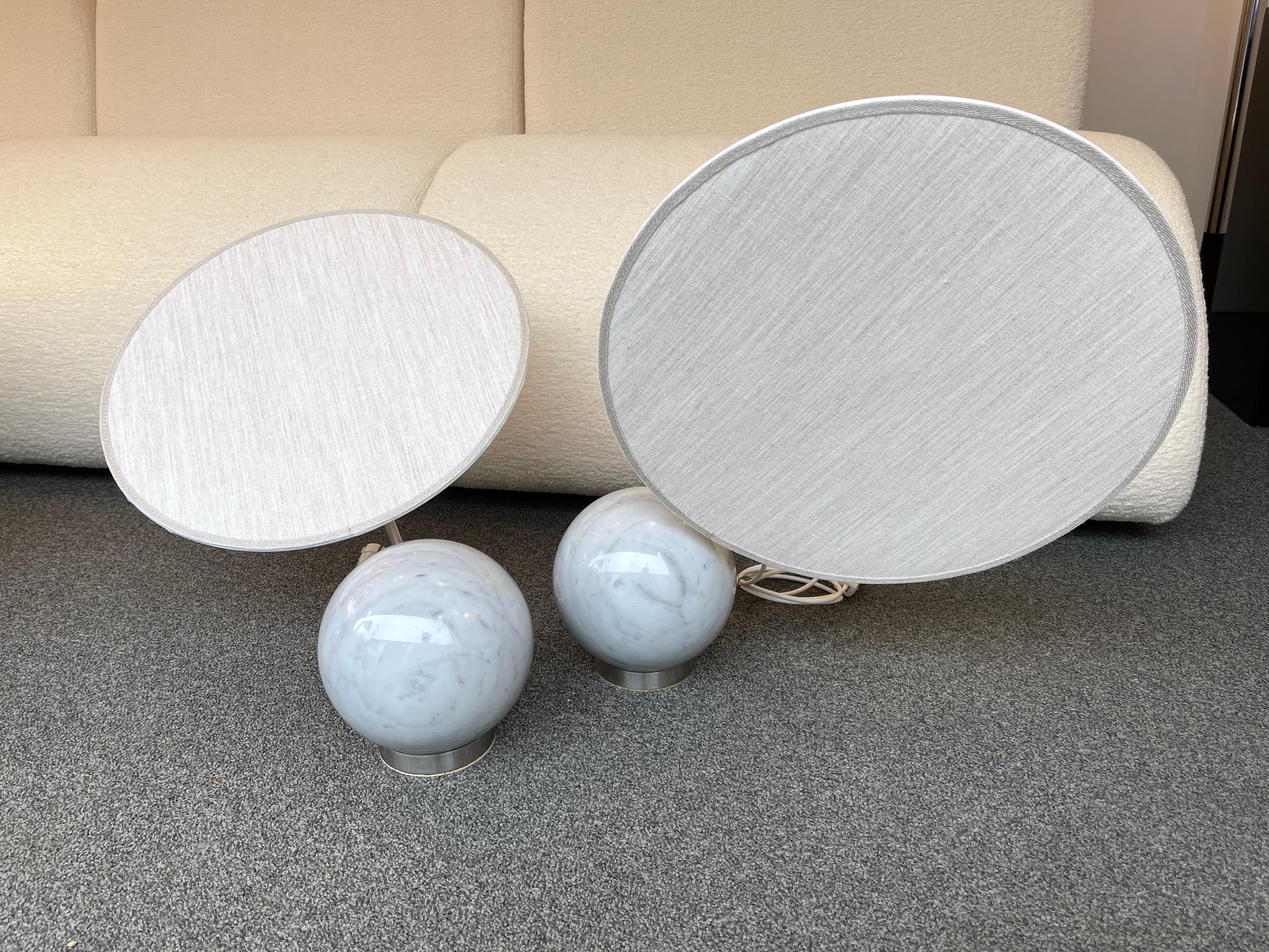 Pair of Modular Marble Ball Lamps by 3 Luci. Italy, 1970s 6