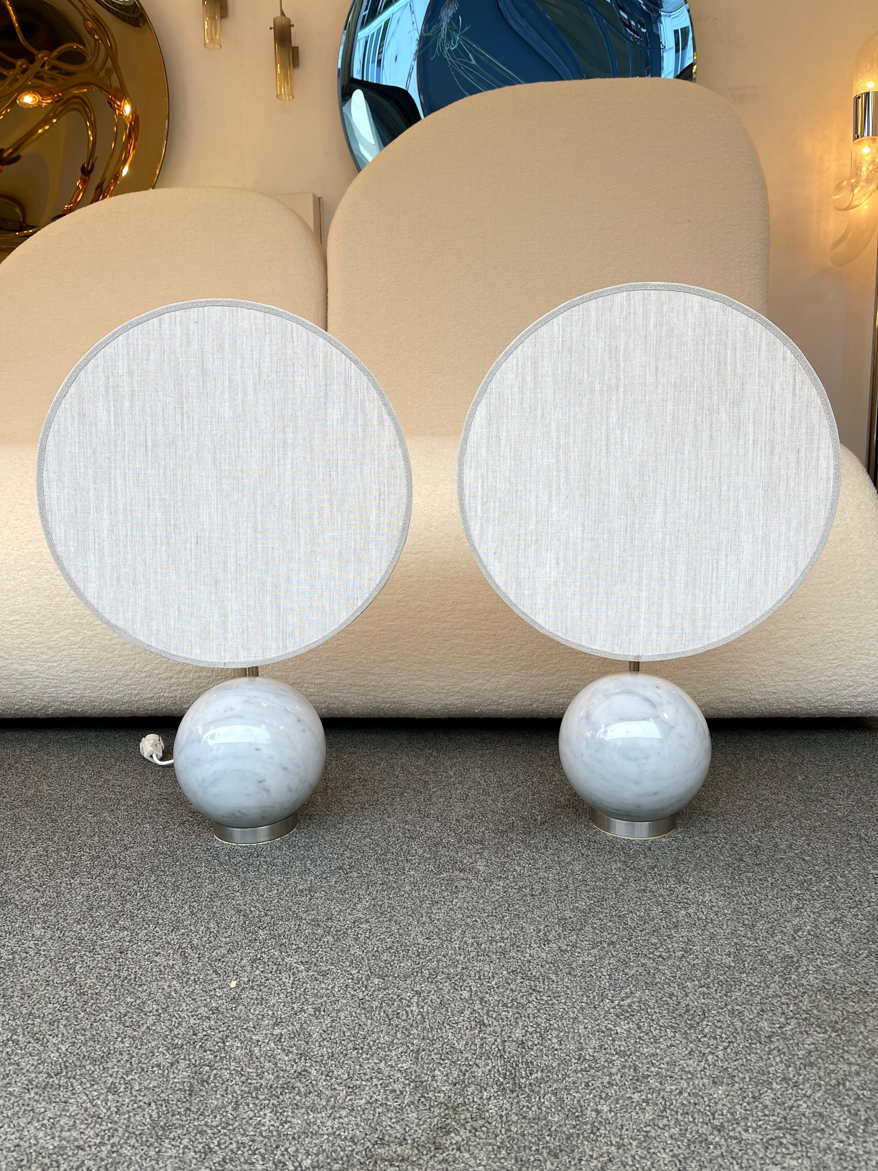 Pair of Modular Marble Ball Lamps by 3 Luci. Italy, 1970s 2