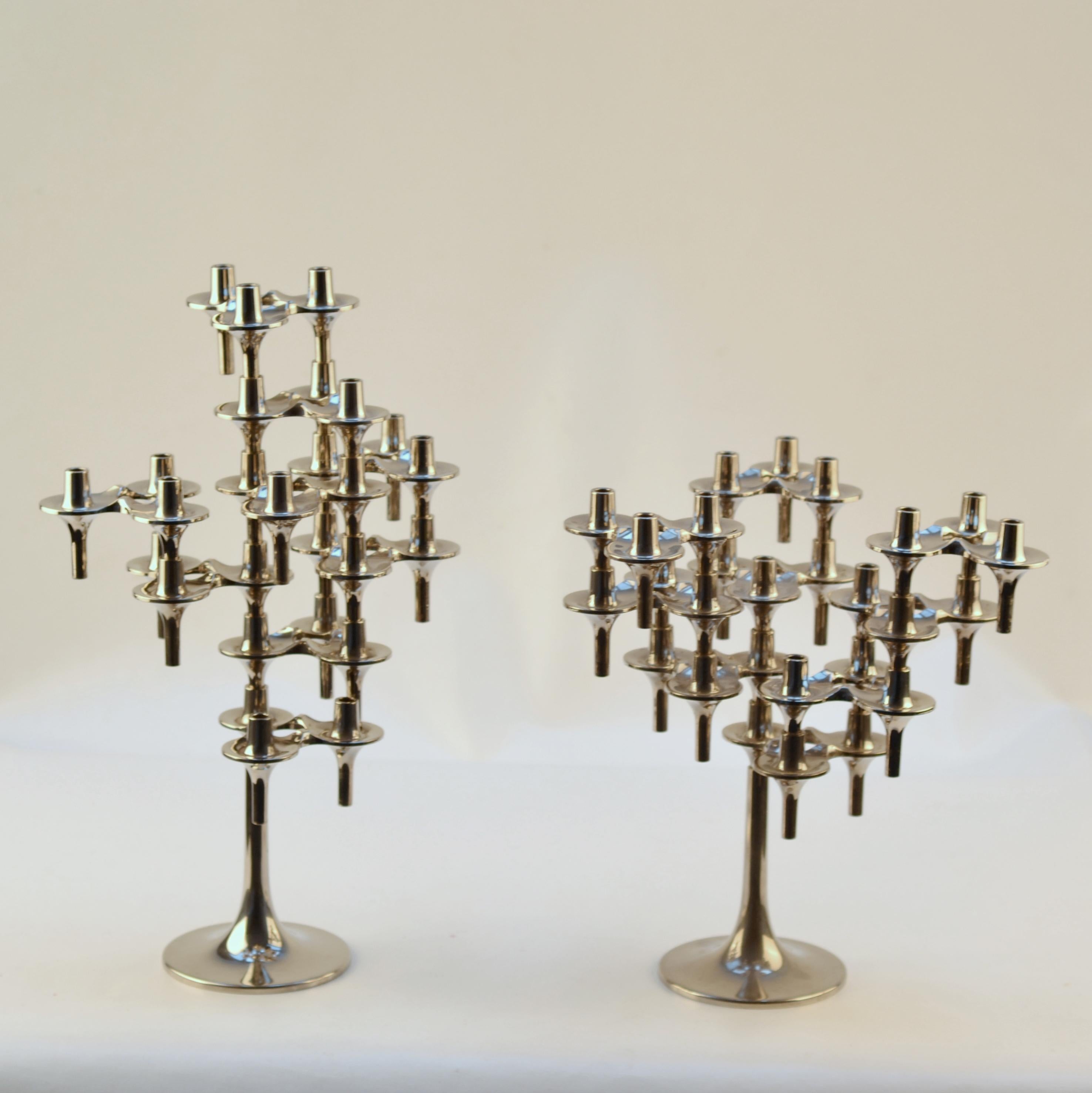 Mid-Century Modern Pair of Modular Orion Candelabras by Nagel, 1960's