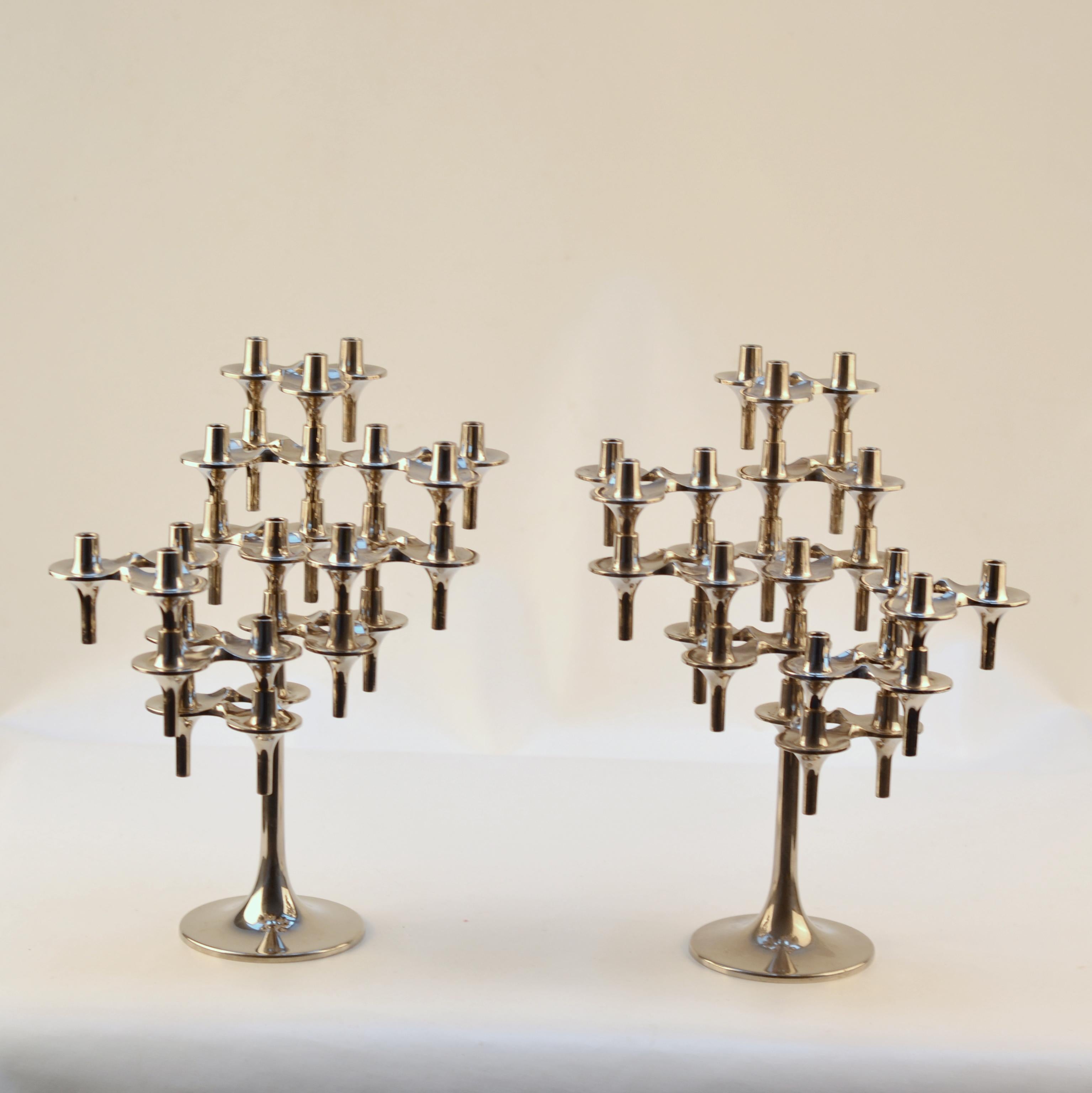 German Pair of Modular Orion Candelabras by Nagel, 1960's