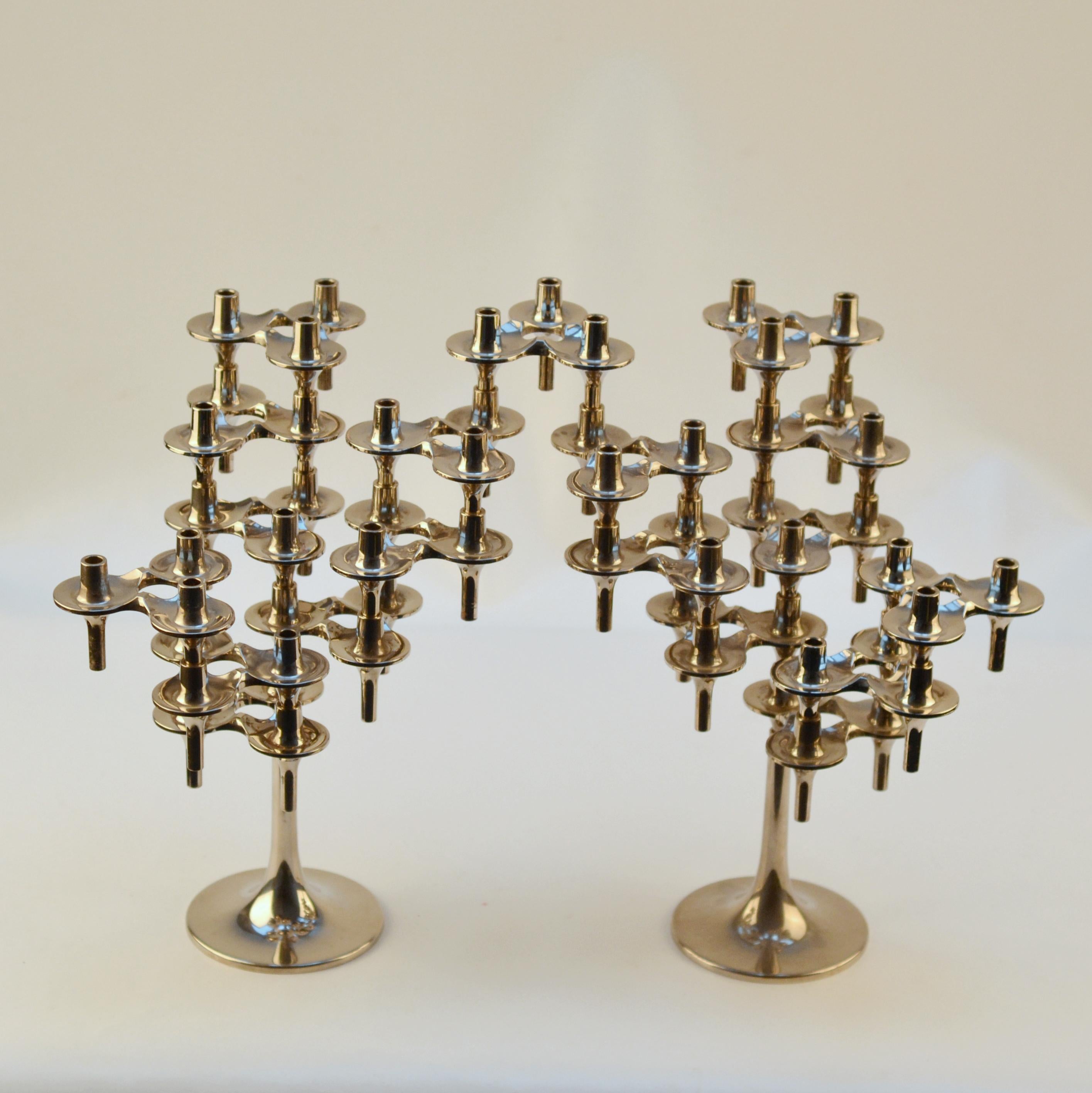 Pair of Modular Orion Candelabras by Nagel, 1960's In Excellent Condition In London, GB