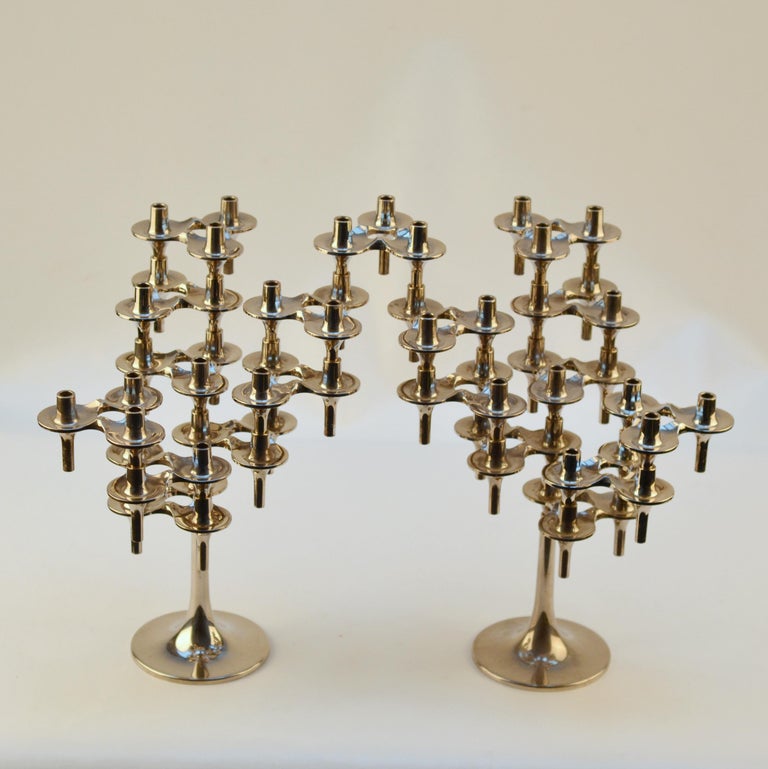 Pair Of Modular Orion Candelabras By Nagel 1960 S For Sale At 1stdibs 