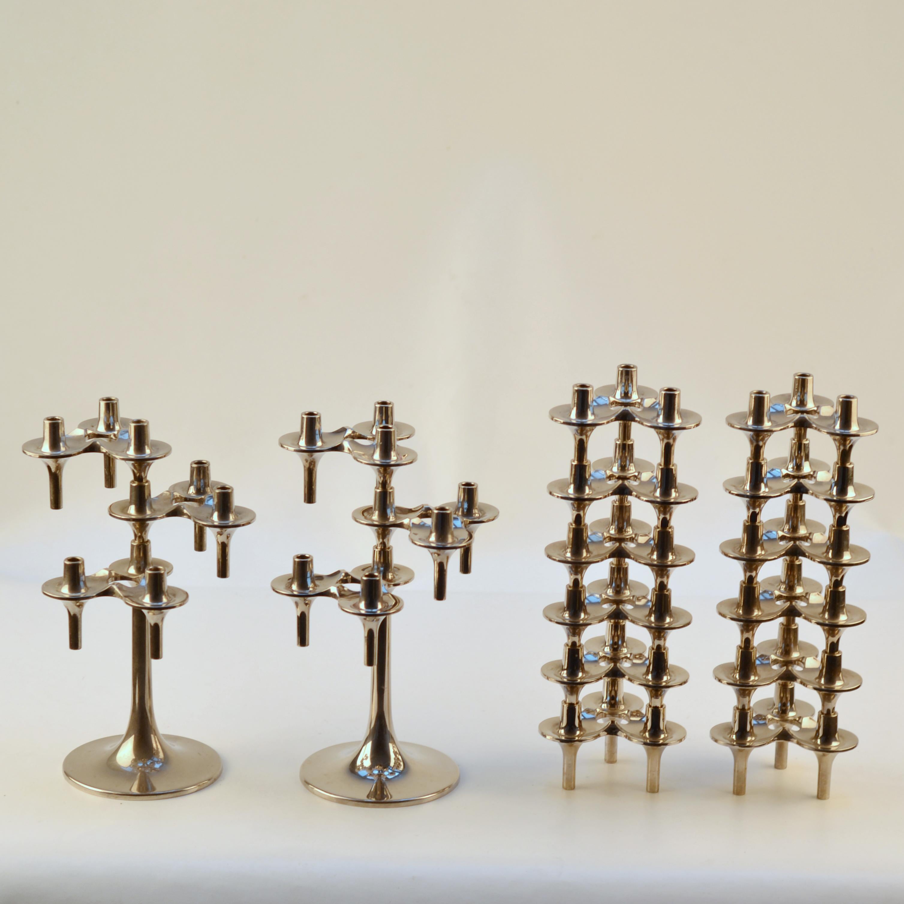 Mid-20th Century Pair of Modular Orion Candelabras by Nagel, 1960's