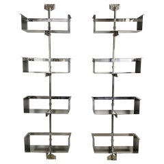 Pair of Modular Wall-Mounted Shelving System by Vittorio Introini for Saporiti