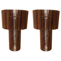 Modulare Holztischlampen von Fernando und Humberto Campana, Italien, 2009, Paar