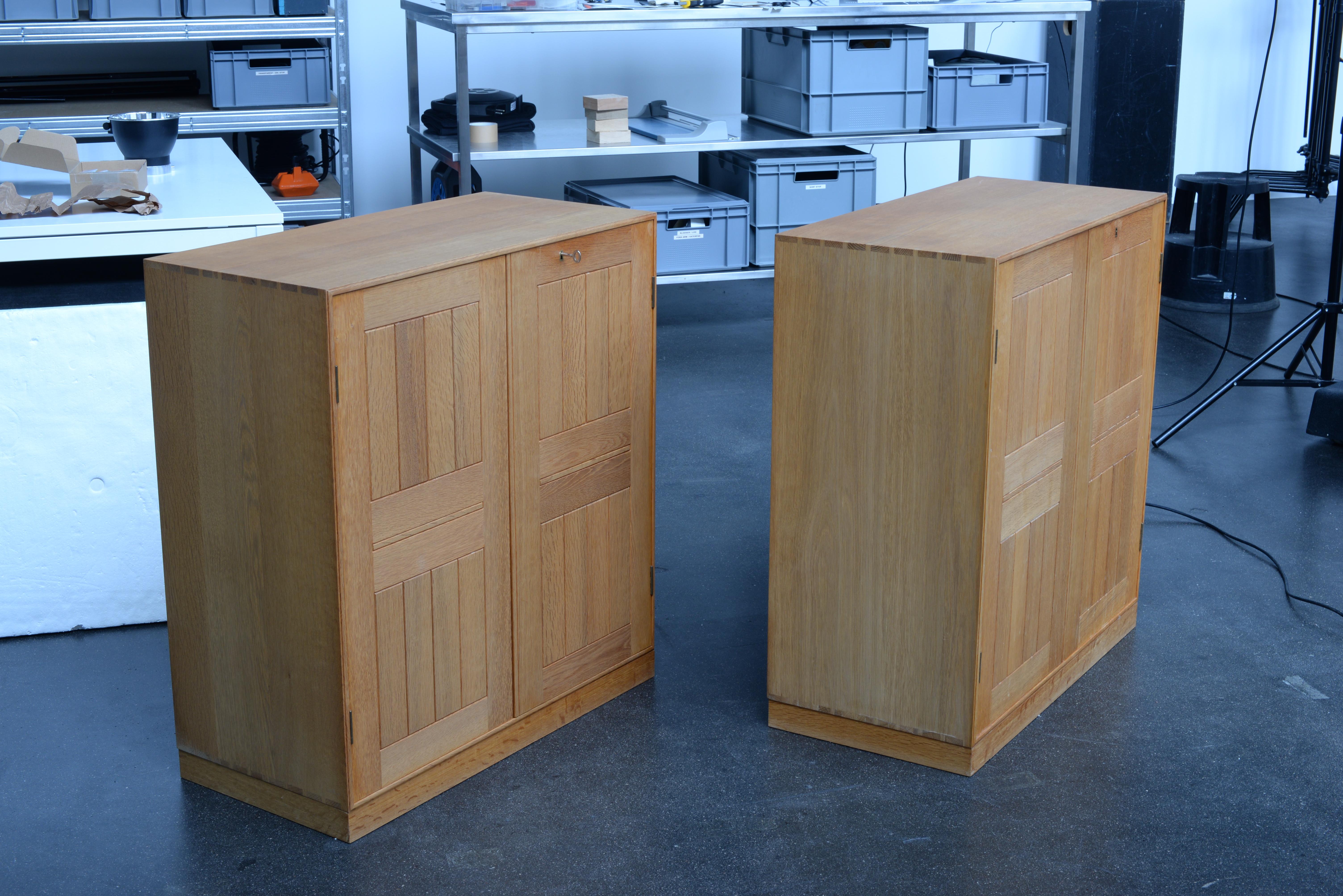 Danish Pair of Mogens Koch Cabinets in Oak for Rud, Rasmussen