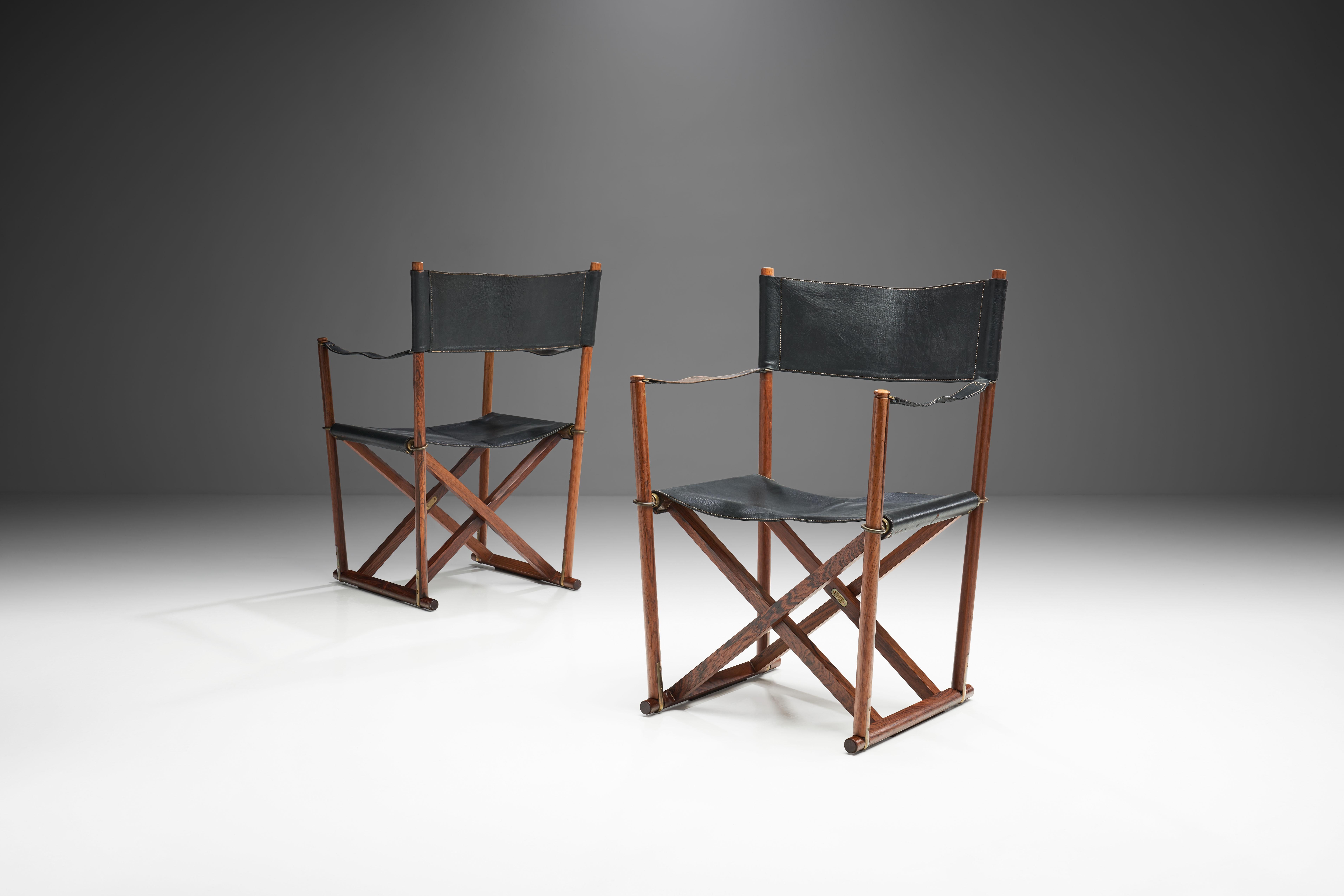 Danish Pair of Mogens Koch 'MK 16' Foldable Armchairs, Denmark, 1932
