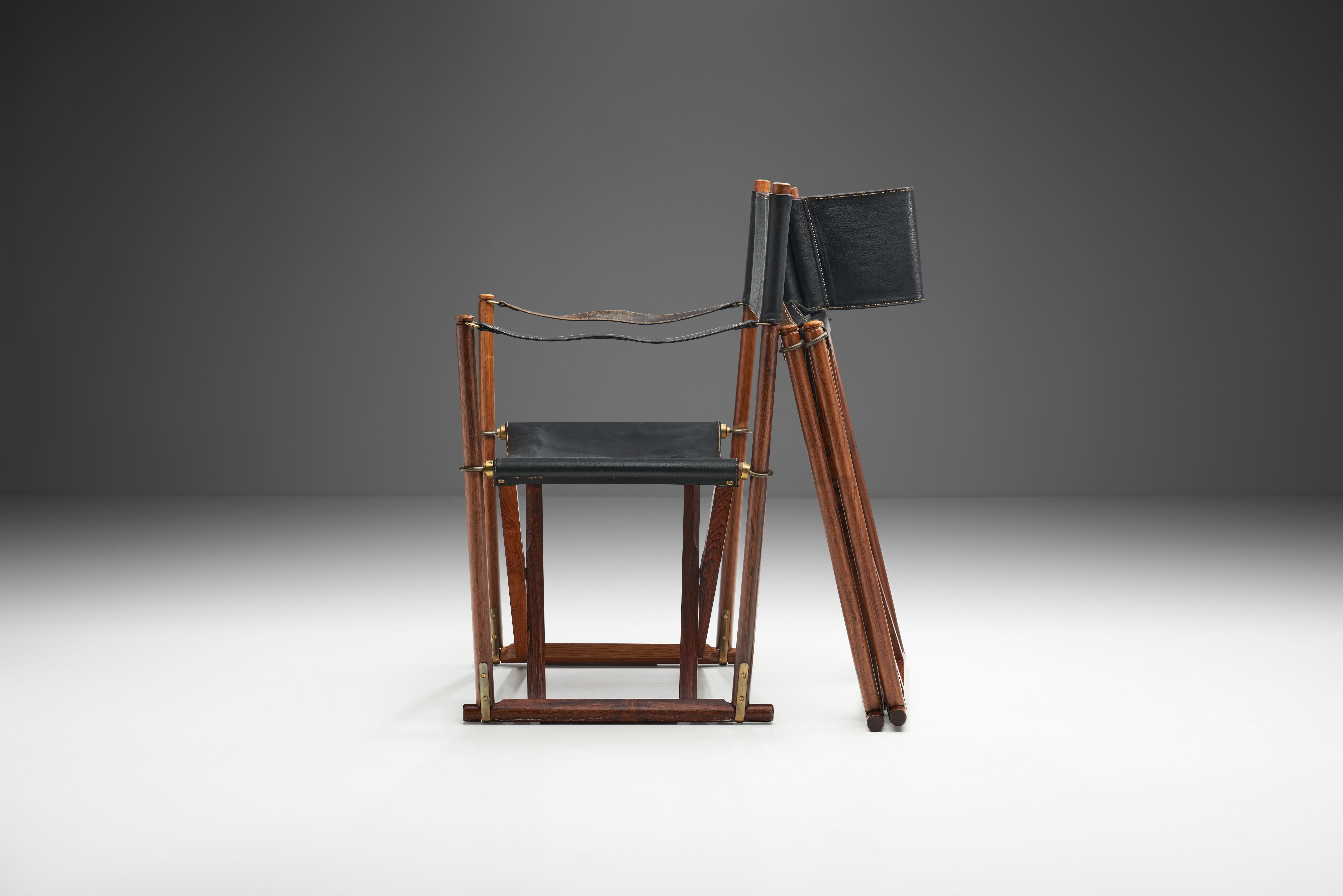 Mid-20th Century Pair of Mogens Koch 'MK 16' Foldable Armchairs, Denmark, 1932