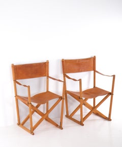 Paar klappbare Sessel von Mogens Koch 'MK 16', Dänemark, 1960er Jahre