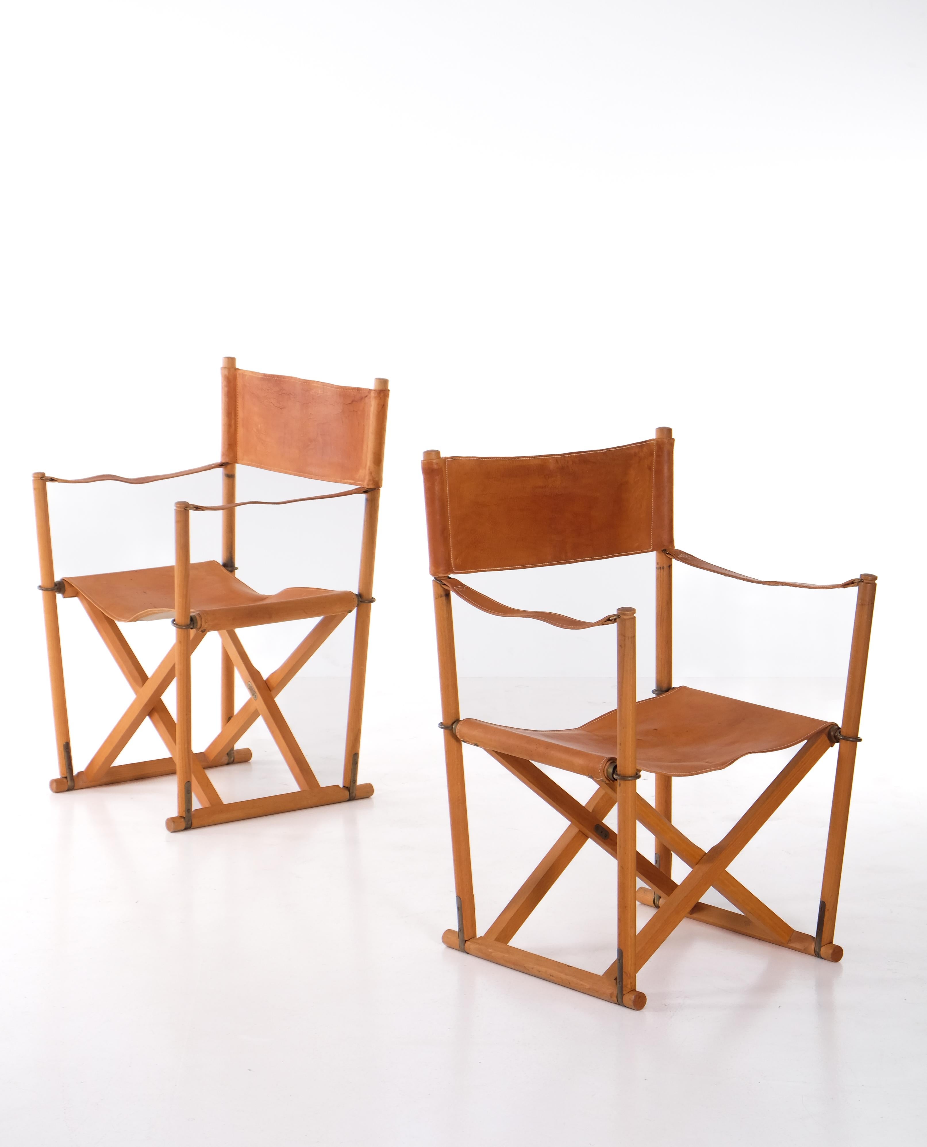 Coppia di poltrone pieghevoli Mogens Koch 'MK 16', Danimarca, anni '60 in vendita 2