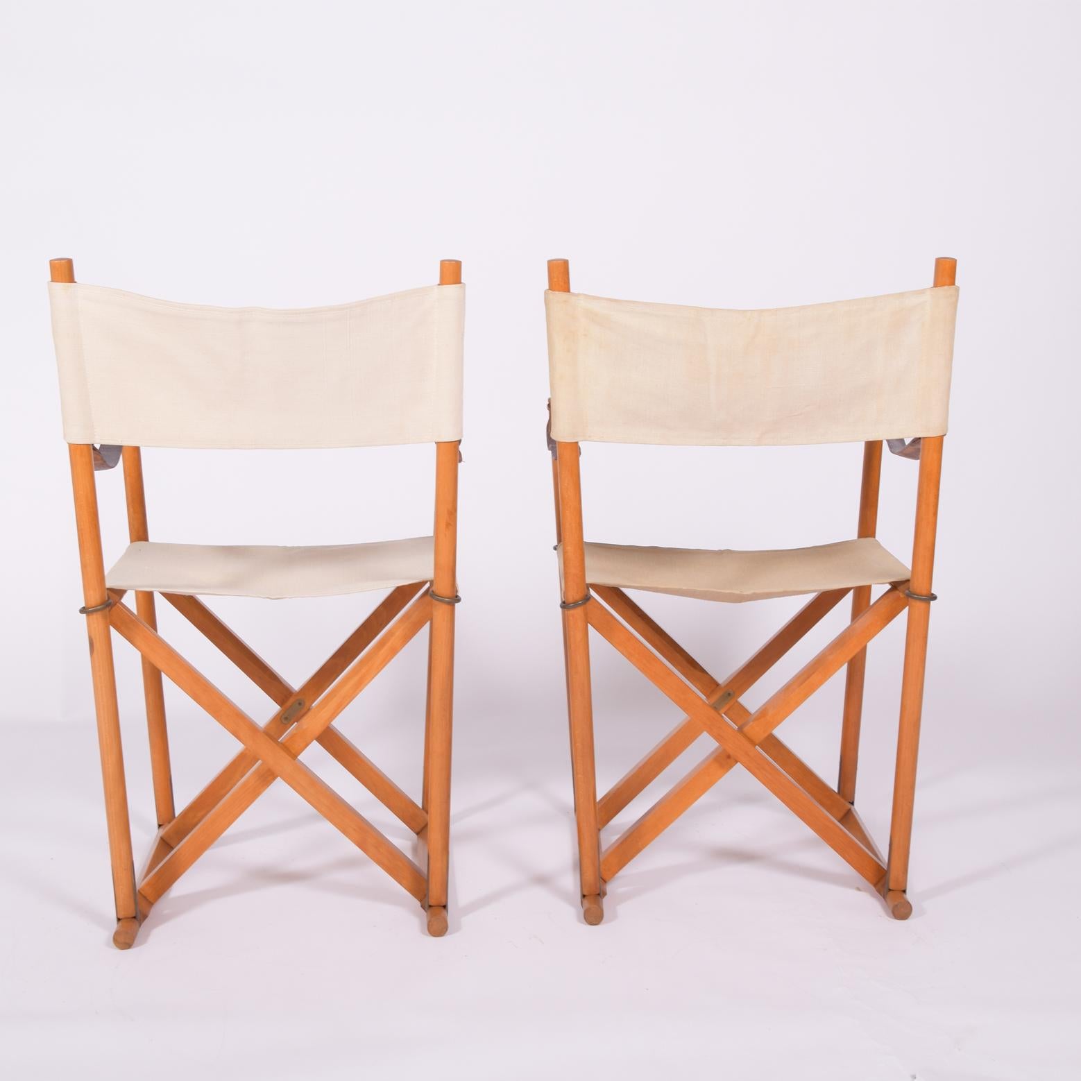 Mid-20th Century Pair of Mogens Koch Mk-16 Folding Chairs by Interna