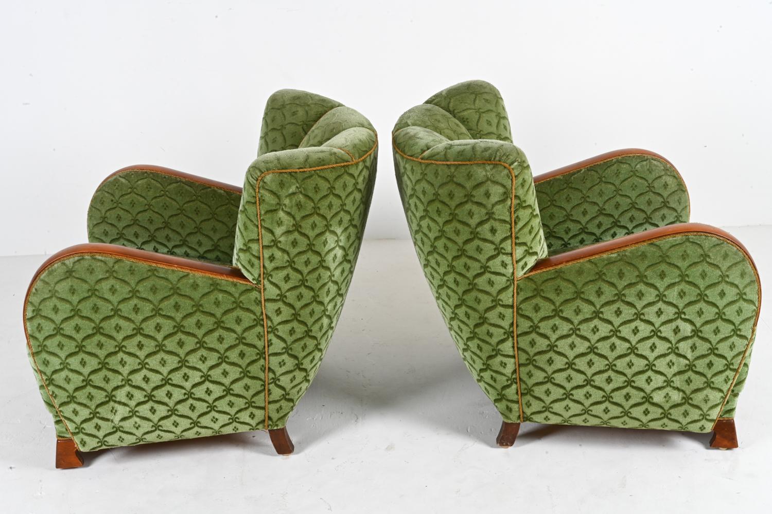 Pair of Mogens Lassen Style Danish Midcentury Lounge or Club Chairs, 1940s For Sale 5