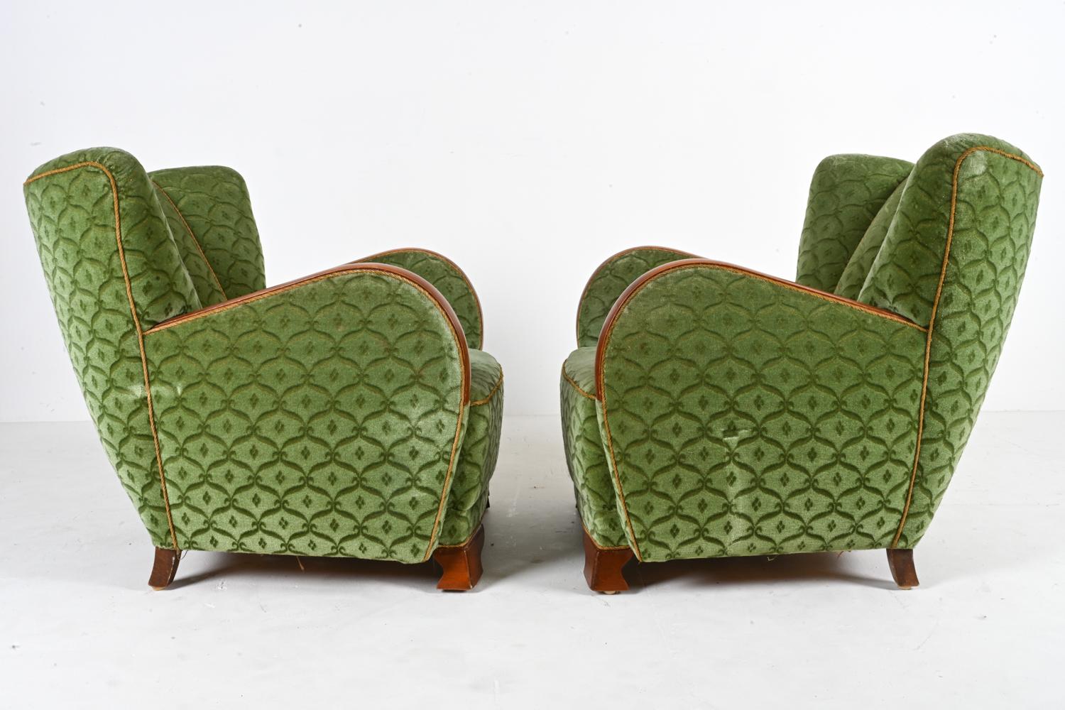 Paire de fauteuils club danois du milieu du siècle dernier de style Mogens Lassen, années 1940 en vente 10