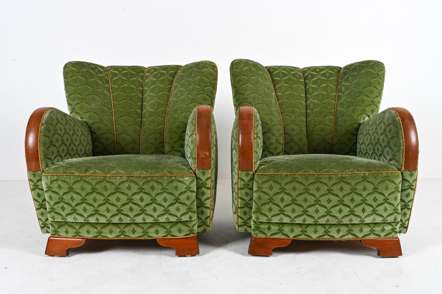 Mid-20th Century Pair of Mogens Lassen Style Danish Midcentury Lounge or Club Chairs, 1940s For Sale