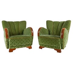 Vintage Pair of Mogens Lassen Style Danish Midcentury Lounge or Club Chairs, 1940s