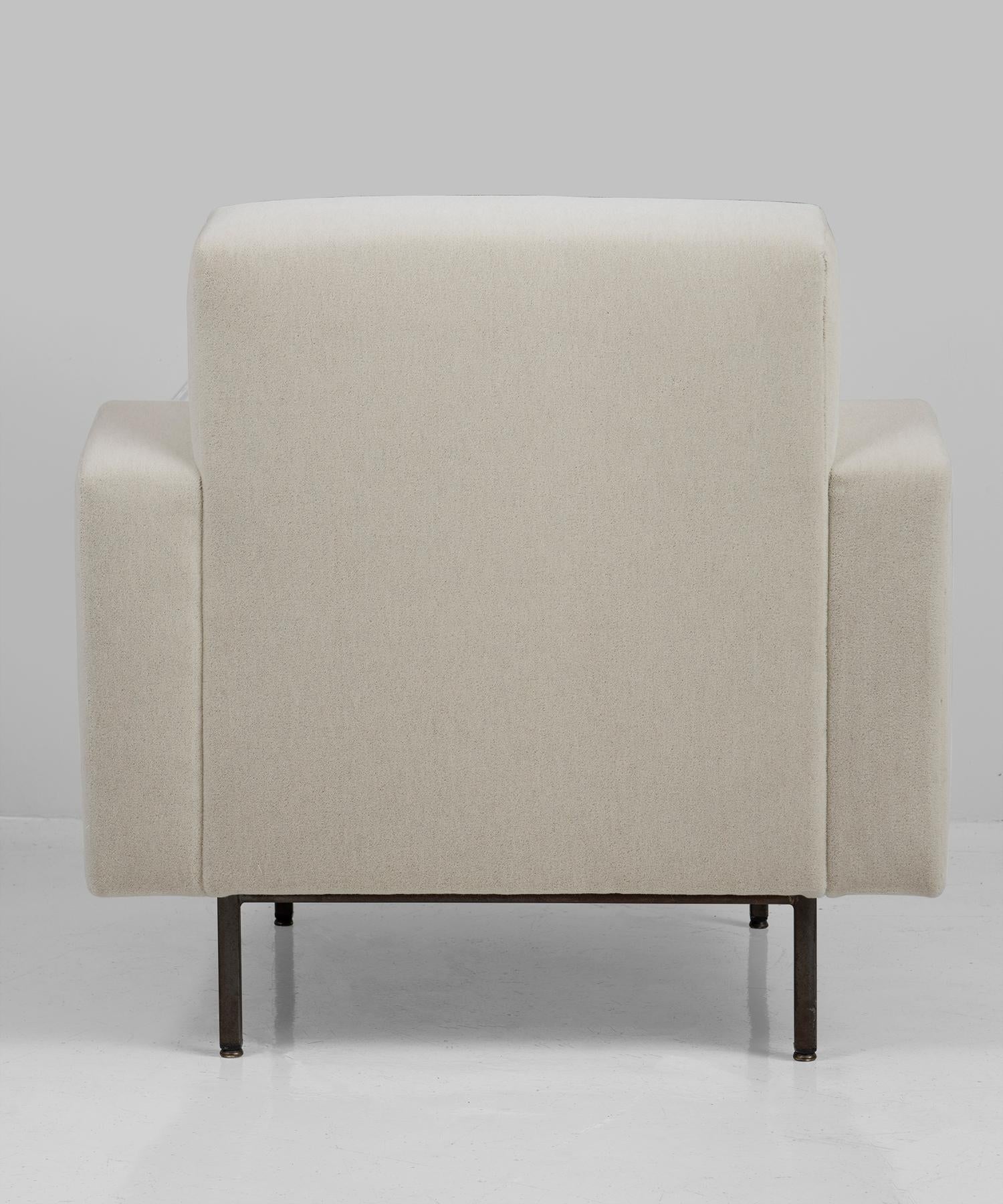 Pair of Mohair Armchairs by ISA, Italy, circa 1950 In Good Condition In Culver City, CA
