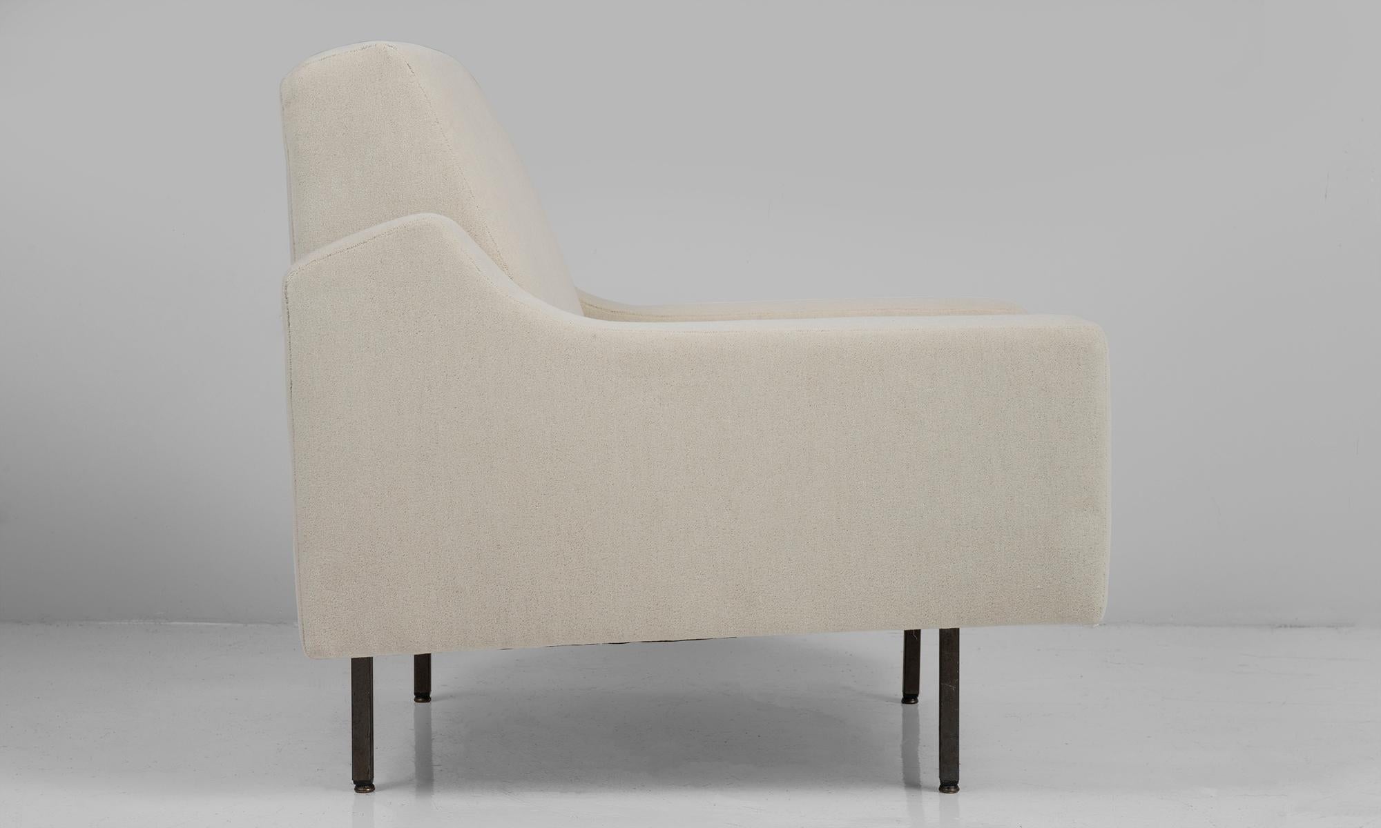 20th Century Pair of Mohair Armchairs by ISA, Italy, circa 1950