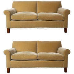 Mohair Velvet Loveseat Sofa