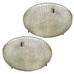Pair of Molded Glass Light Fixtures, Sold Individually