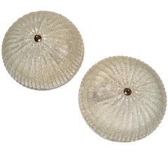 Pair of Molded Glass Light Fixtures. Sold Individually.