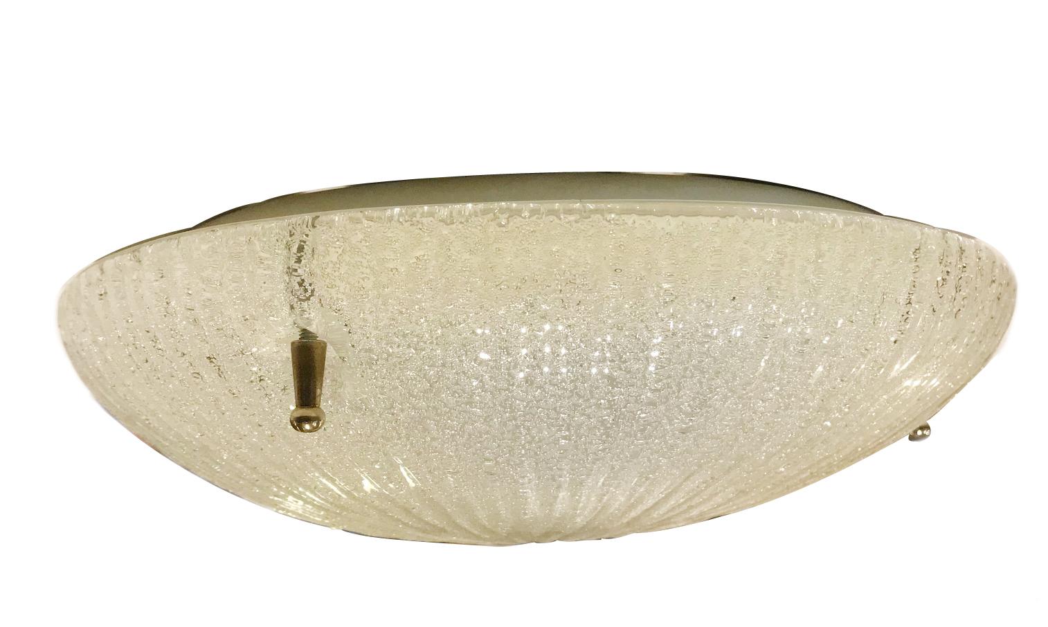 Swedish Pair of Molded Glass Light Fixtures, Sold Individually For Sale