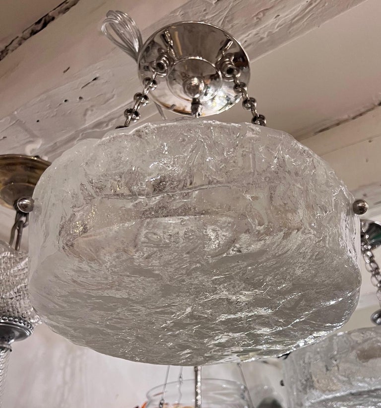 Pair of Molded Glass Light Fixtures, Sold Individually For Sale at 1stDibs