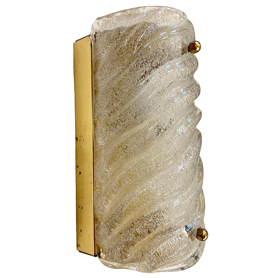 Pair of circa 1960's Swedish molded glass sconces.
Measurements:
Height: 8