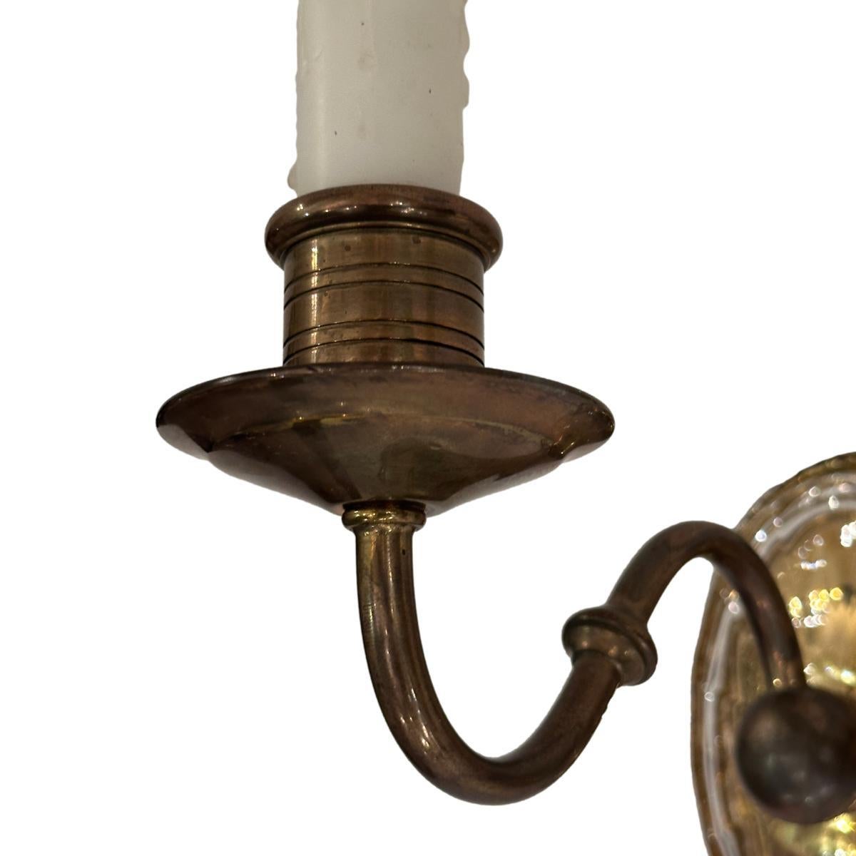 Verre Pair of Molded Glass Sconces en vente