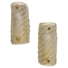 Pair of Molded Glass Sconces
