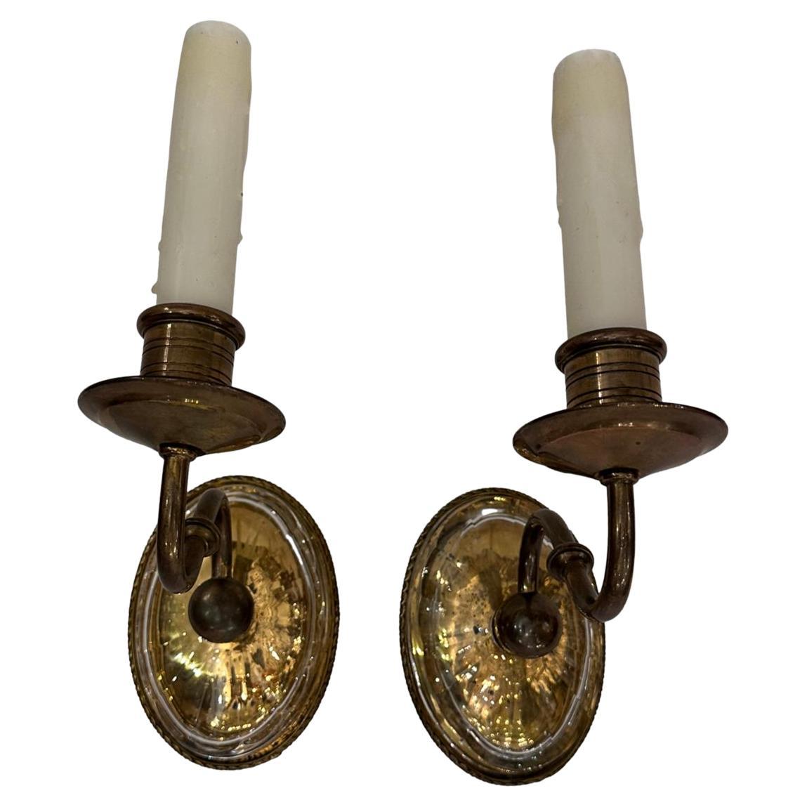 Pair of Molded Glass Sconces