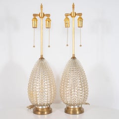 Pair of Molded Mercury Glass Table Lamps