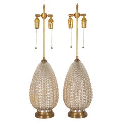 Pair of Molded Mercury Glass Table Lamps