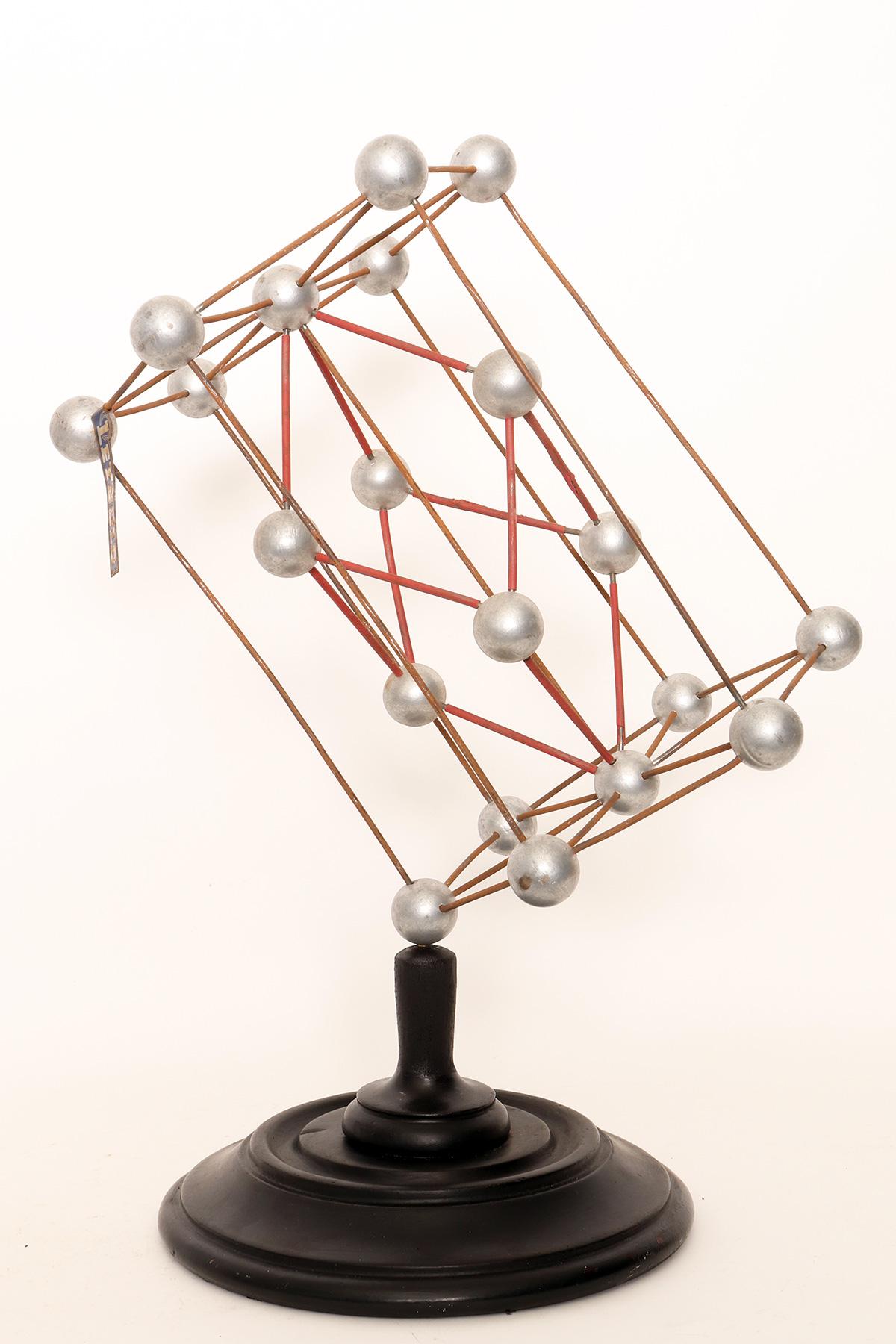 Wood Pair of molecular atomic structure models. Leybold, Germany, 1940. For Sale