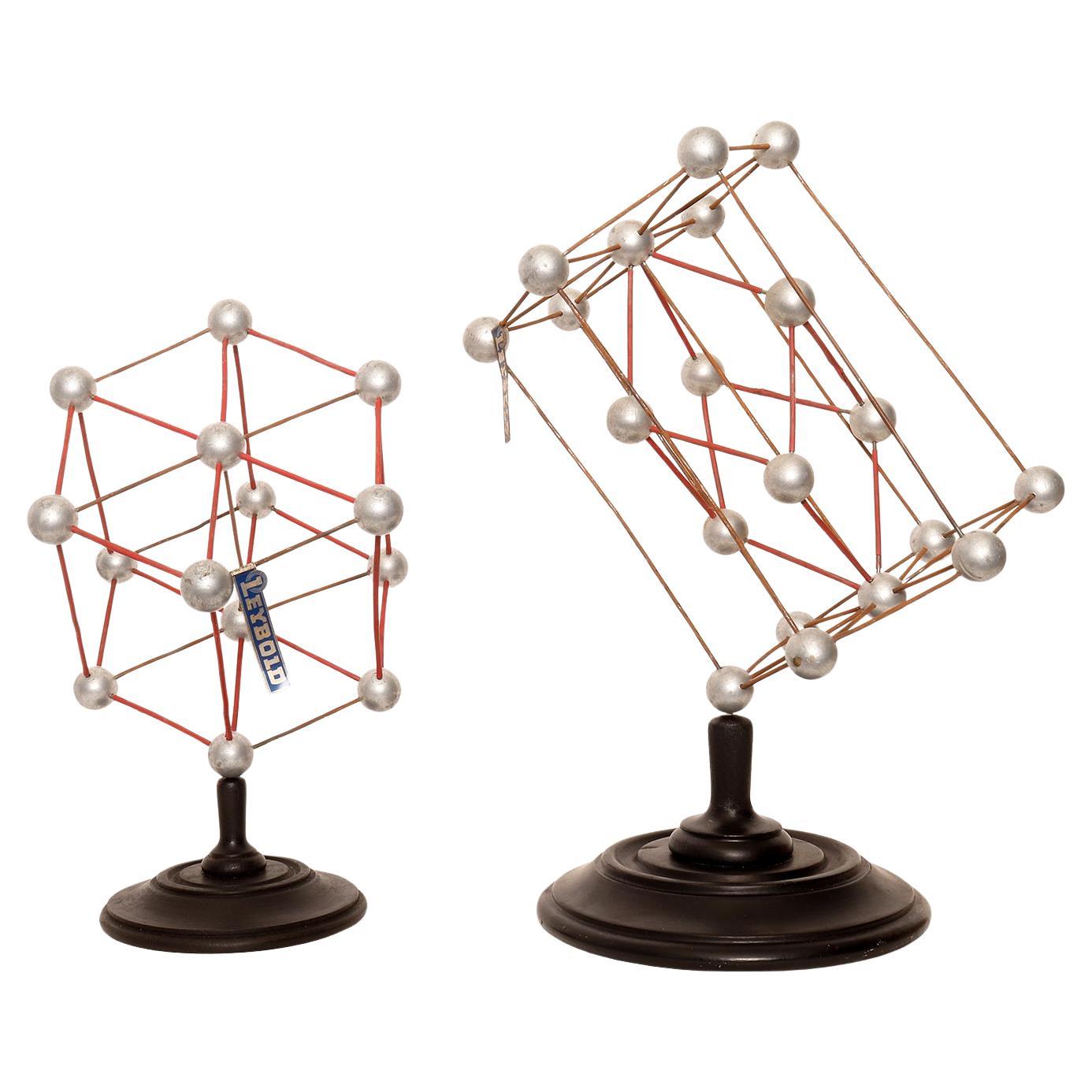 Pair of molecular atomic structure models. Leybold, Germany, 1940. For Sale