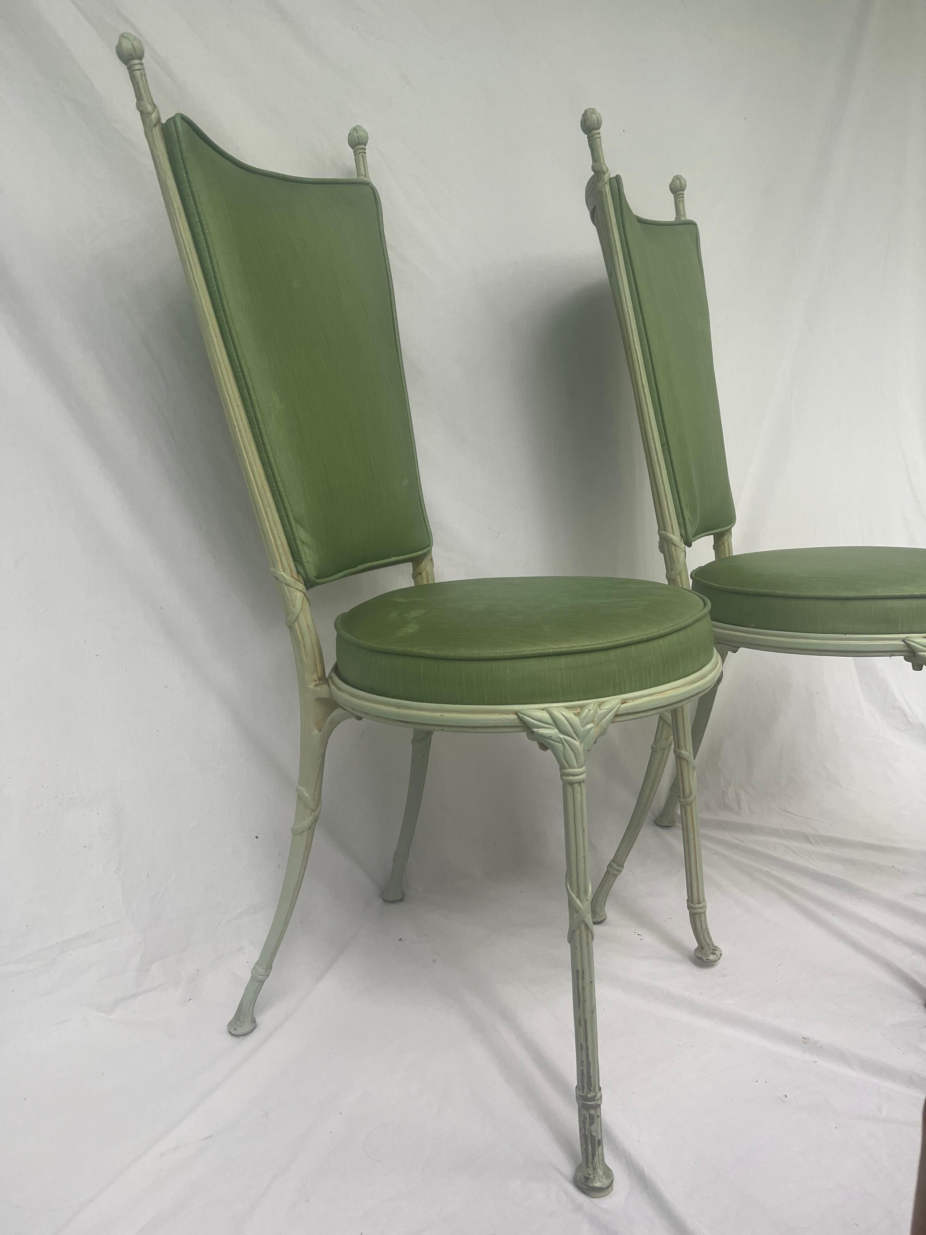 Pair of Molla English Fluted Garden Chairs in Aluminum from Mid 20th Century 5