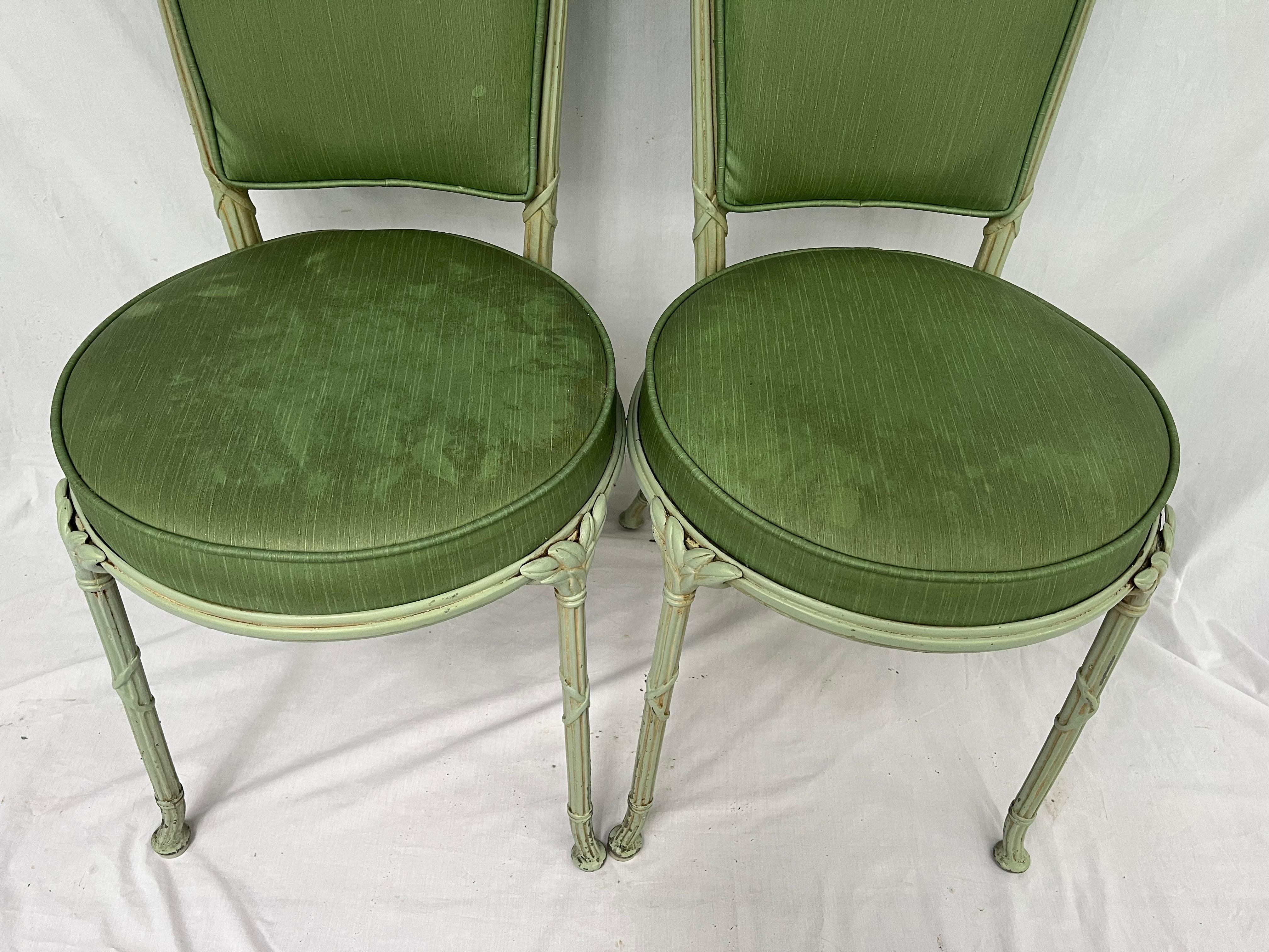 Pair of Molla English Fluted Garden Chairs in Aluminum from Mid 20th Century 10